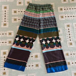 Zara Girls Wide-Leg Pull-On Pants in Green, Blue & Pink